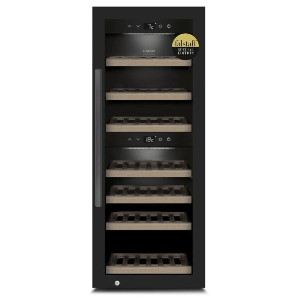 Caso | Smart Wine Cooler | WineExclusive 38 | Energy efficiency class G | Showcase | Free standing | Bottles capacity 38 bottles | Cooling type Compressor technology | Black
