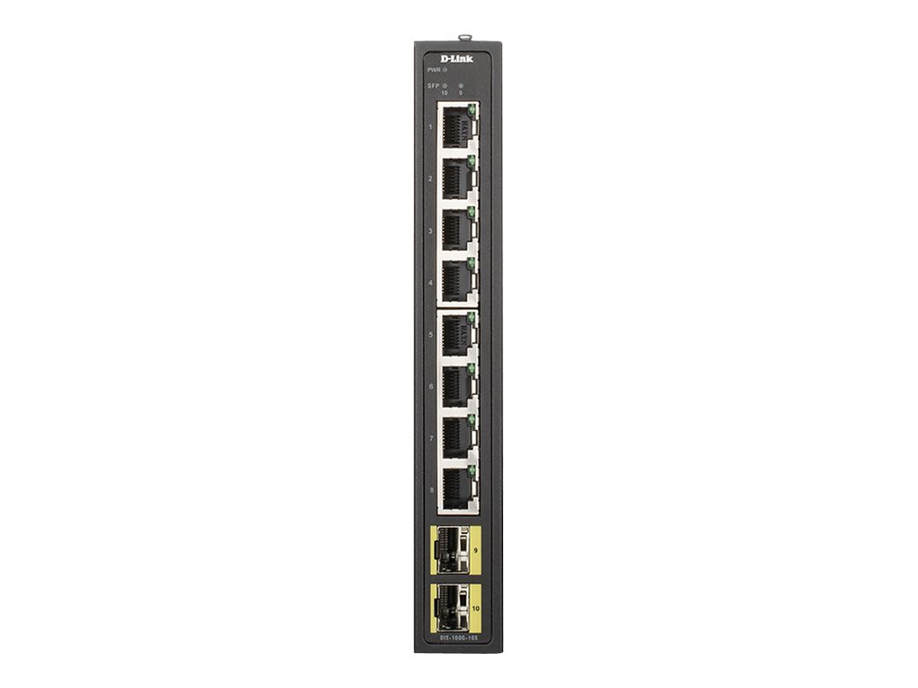 D-Link DIS-100G-10S Switch L2 Unmanaged Industrial, 8x10/100/1000Base-T ports, 2 SFP ports, Steel case | D-Link | 60 month(s)