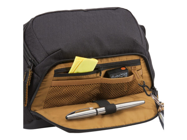 Case Logic | Viso Small Camera Bag | CVCS-102 | Shoulder bag | Black | Fits a compact DSLR with zoom lens or a mirrorless camera with 1-2 extra lenses; Articulating strap for comfortable side-body or cross-body sling use; Egg crate foam in camera compartment for added protection; Adjustable, padded divider to customize storage; Front panel organization includes mesh pockets and a key fob; Carry in comfort with densely padded shoulder strap and back panel; Built to last with durable, premium materials | EVA base, Water-resistant - Image 15