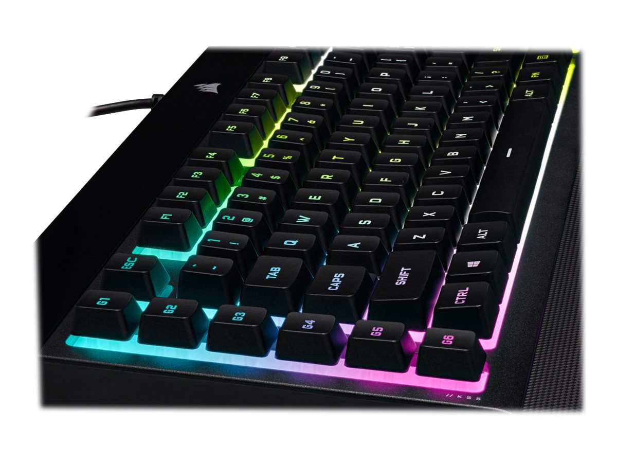 Corsair | Rubber Dome | Gaming Keyboard | K55 RGB PRO XT | Gaming keyboard | Wired | RGB LED light | US | Black - Image 13