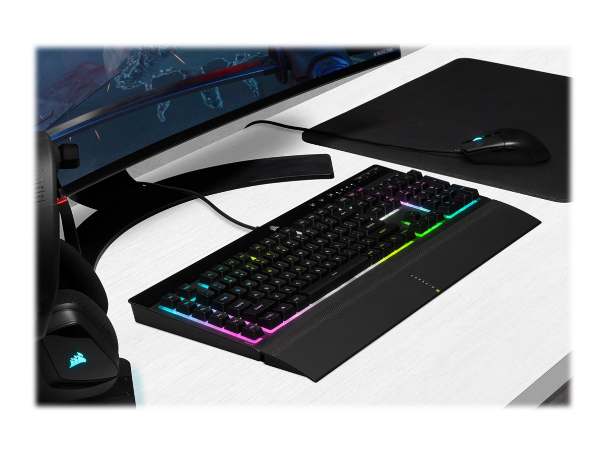 Corsair | Rubber Dome | Gaming Keyboard | K55 RGB PRO XT | Gaming keyboard | Wired | RGB LED light | US | Black - Image 20