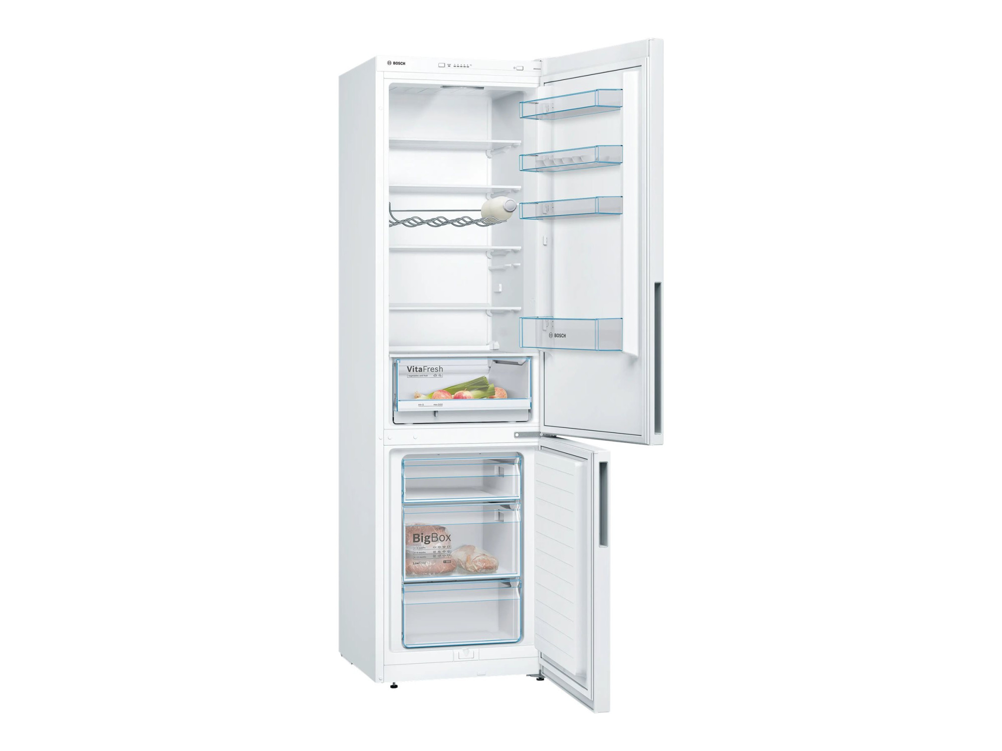Bosch | Refrigerator | KGV39VWEA | Energy efficiency class E | Free standing | Combi | Height 201 cm | Fridge net capacity 249 L | Freezer net capacity 94 L | 39 dB | White - Image 4