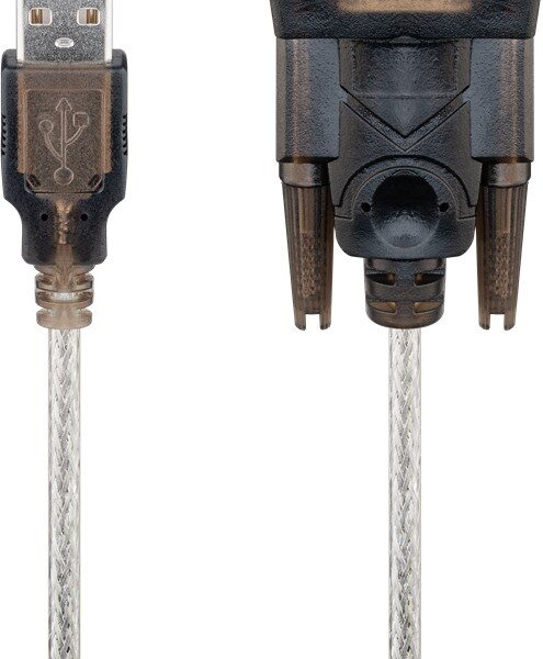 Goobay | USB serial RS 232 converter, Transparent | 68875 | USB 2.0 male (type A) | D-SUB/RS-232 male (9-pin)