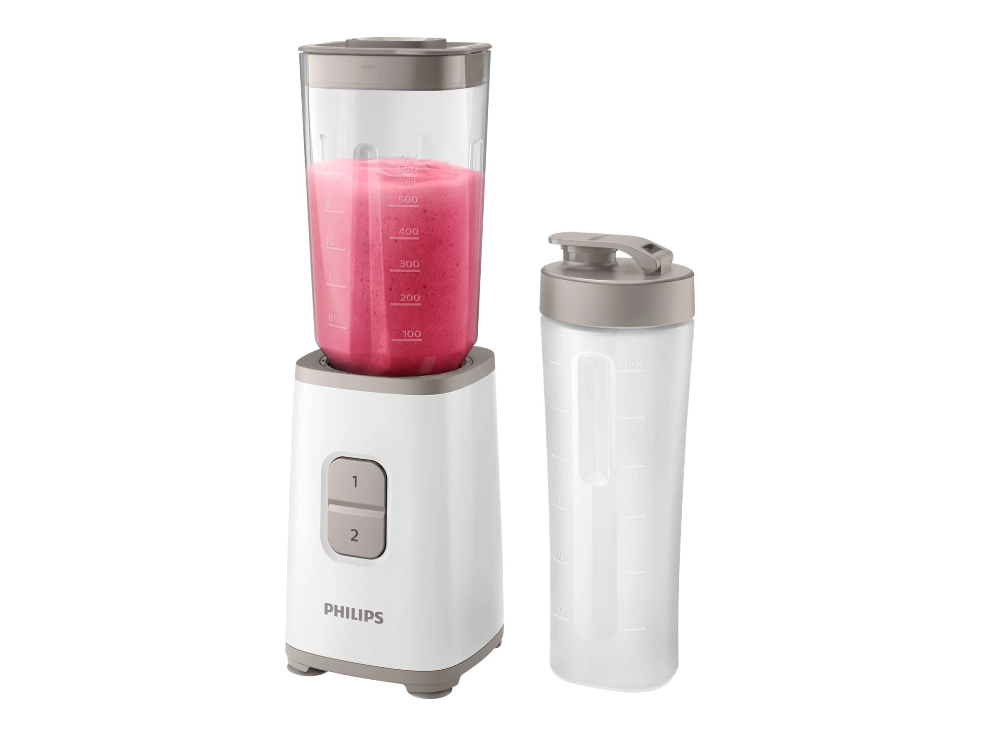 Philips | Mini blender | HR2602/00 | Personal | 350 W | Jar material SAN | Jar capacity 1 L | Ice crushing | White - Image 2