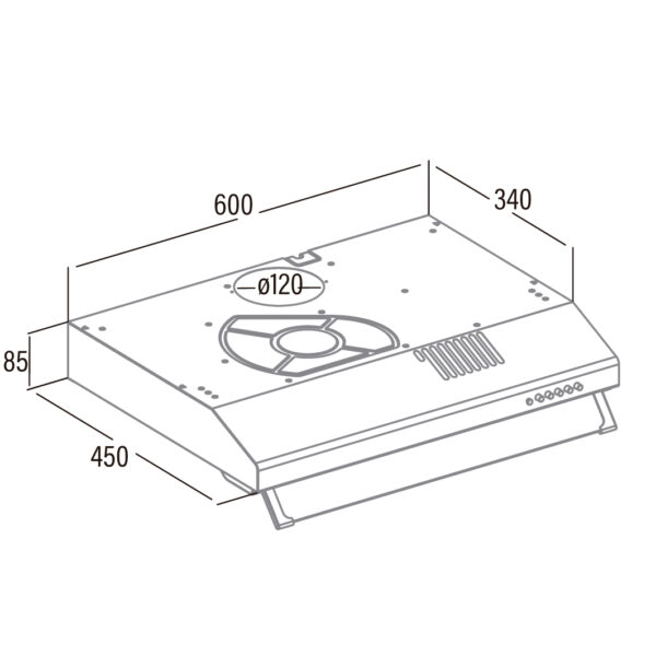CATA | Hood | LF-2060 WH/L | Conventional | Energy efficiency class C | Width 60 cm | 195 m³/h | Mechanical | LED | White - Image 3