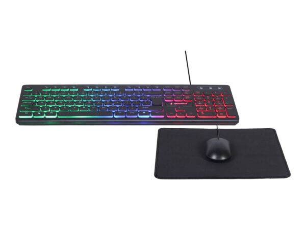 Gembird | 3-in-1 Backlight Desktop Set | KBS-UML-01 | Keyboard, Mouse and Pad Set | Wired | Mouse included | US | Black - Image 6