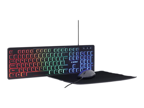 Gembird | 3-in-1 Backlight Desktop Set | KBS-UML-01 | Keyboard, Mouse and Pad Set | Wired | Mouse included | US | Black - Image 8