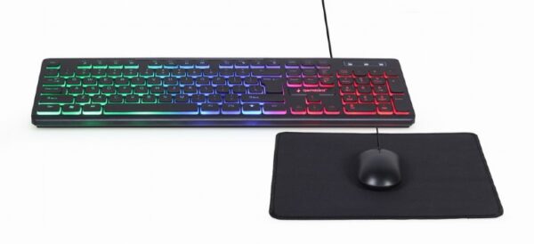 Gembird | 3-in-1 Backlight Desktop Set | KBS-UML-01 | Keyboard, Mouse and Pad Set | Wired | Mouse included | US | Black