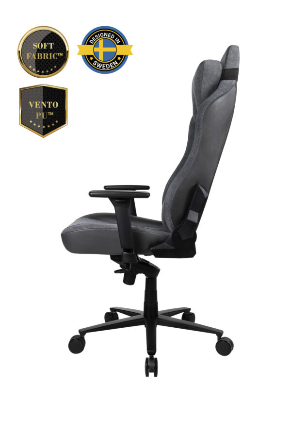 Arozzi Vernazza Vento Gaming Chair Vento Polyurethane; Soft Fabric; Metal; Aluminium | Ash - Image 3