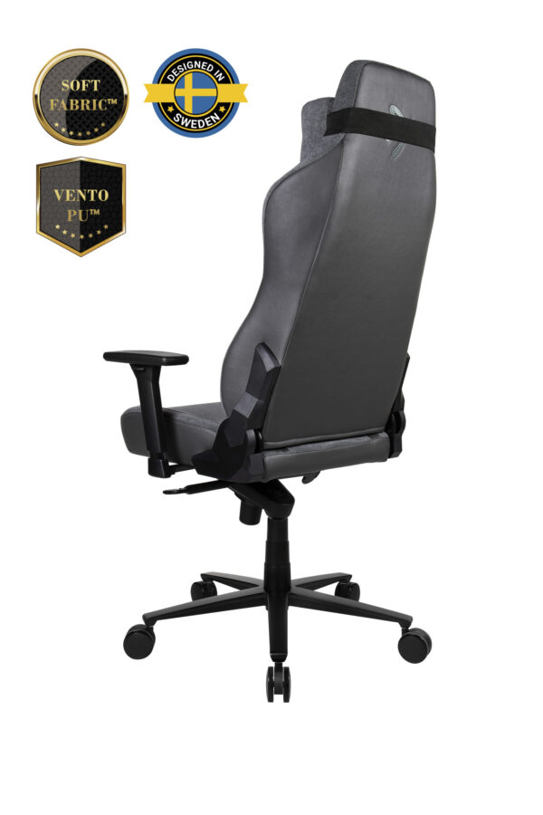 Arozzi Vernazza Vento Gaming Chair Vento Polyurethane; Soft Fabric; Metal; Aluminium | Ash - Image 4