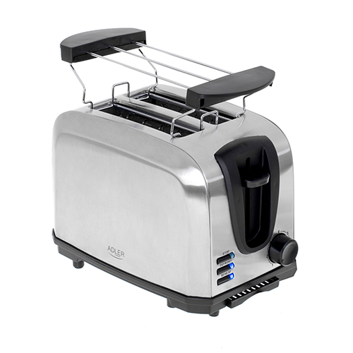 Adler | Toaster | AD 3222 | Power 700 W | Number of slots 2 | Housing material Stainless steel | Silver