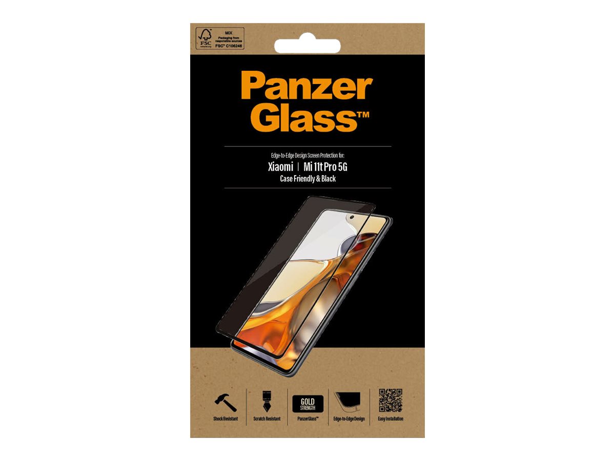 PanzerGlass | Screen protector | Xiaomi | Mi 11t/Mi 11t Pro 5G | Glass | Black | Full frame coverage; Rounded edges; 100% touch preservation | Case friendly - Image 10