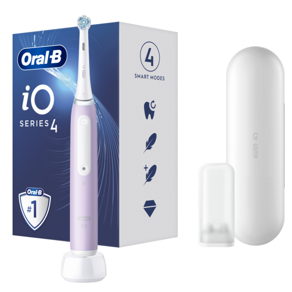 Oral-B | Electric Toothbrush | iO4 | Rechargeable | For adults | Number of brush heads included 1 | Number of teeth brushing modes 4 | Lavender - Image 2