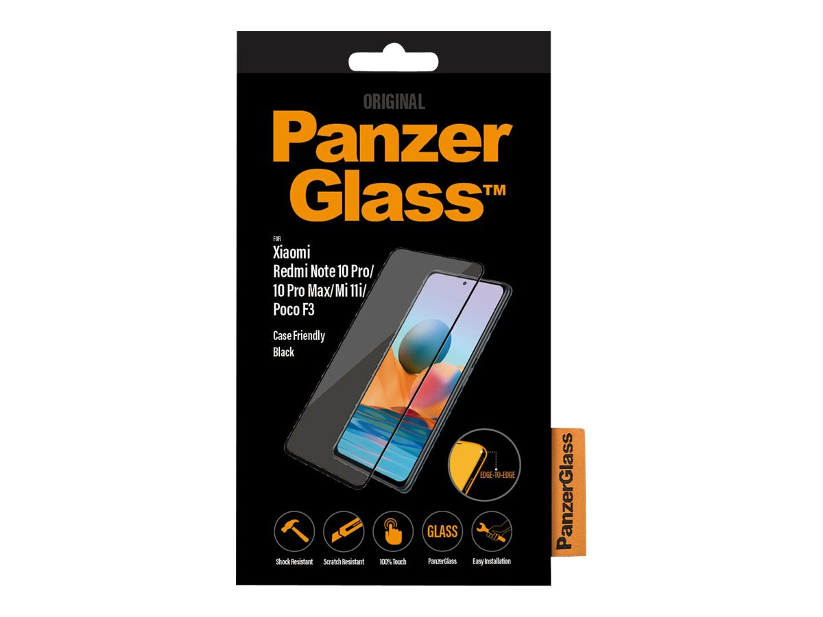 PanzerGlass | Screen protector | Xiaomi | Redmi Note 10 Pro/10 Pro Max/Mi 11i/ Xiaomi Poco F3 | Glass | Black | Full frame coverage; 100% touch preservation; Rounded edges | Case friendly - Image 10