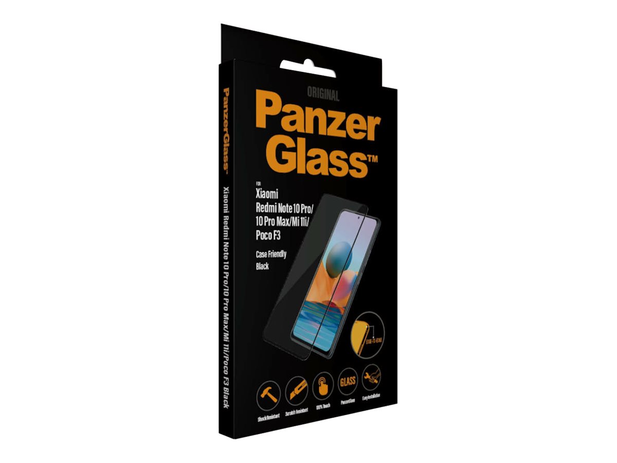 PanzerGlass | Screen protector | Xiaomi | Redmi Note 10 Pro/10 Pro Max/Mi 11i/ Xiaomi Poco F3 | Glass | Black | Full frame coverage; 100% touch preservation; Rounded edges | Case friendly - Image 11