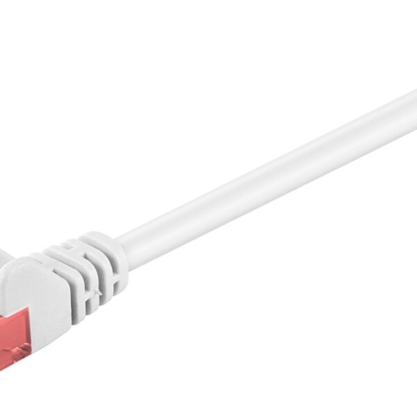 CAT 6 patch cable U/UTP | 68632 | Prewired, unshielded LAN cable with 2x RJ45 plugs for connecting network components; High-quality copper-clad aluminium wire (CCA) and gold-plated contacts guarantee an excellent, powerful network connection; Latch protection on the RJ45 connector prevents the latch from snagging or breaking off, helping to provide a reliable internet connection; Bend protection and a sturdy PVC jacket effectively protect the Ethernet cable from breakage; The CAT 6 network cable is suitable for Gigabit Ethernet with a speed of up to 10/100/1000 Mbit/s; Length of the network cable indicated on the overmoulded slimline strain relief | White | 0.5 m