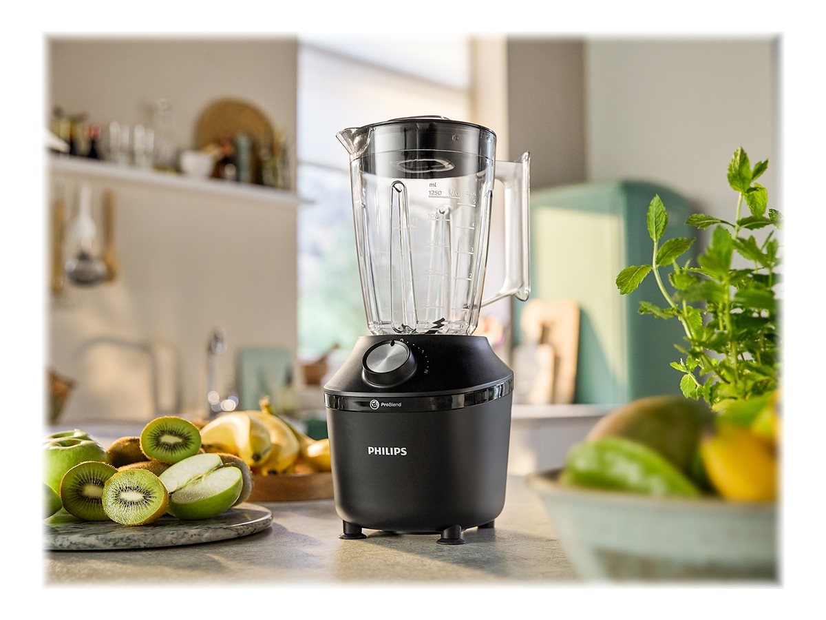 Philips Blender | HR2291/01 3000 Series | Tabletop | 600 W | Jar material Glass | Jar capacity 2 L | Ice crushing | Black - Image 6