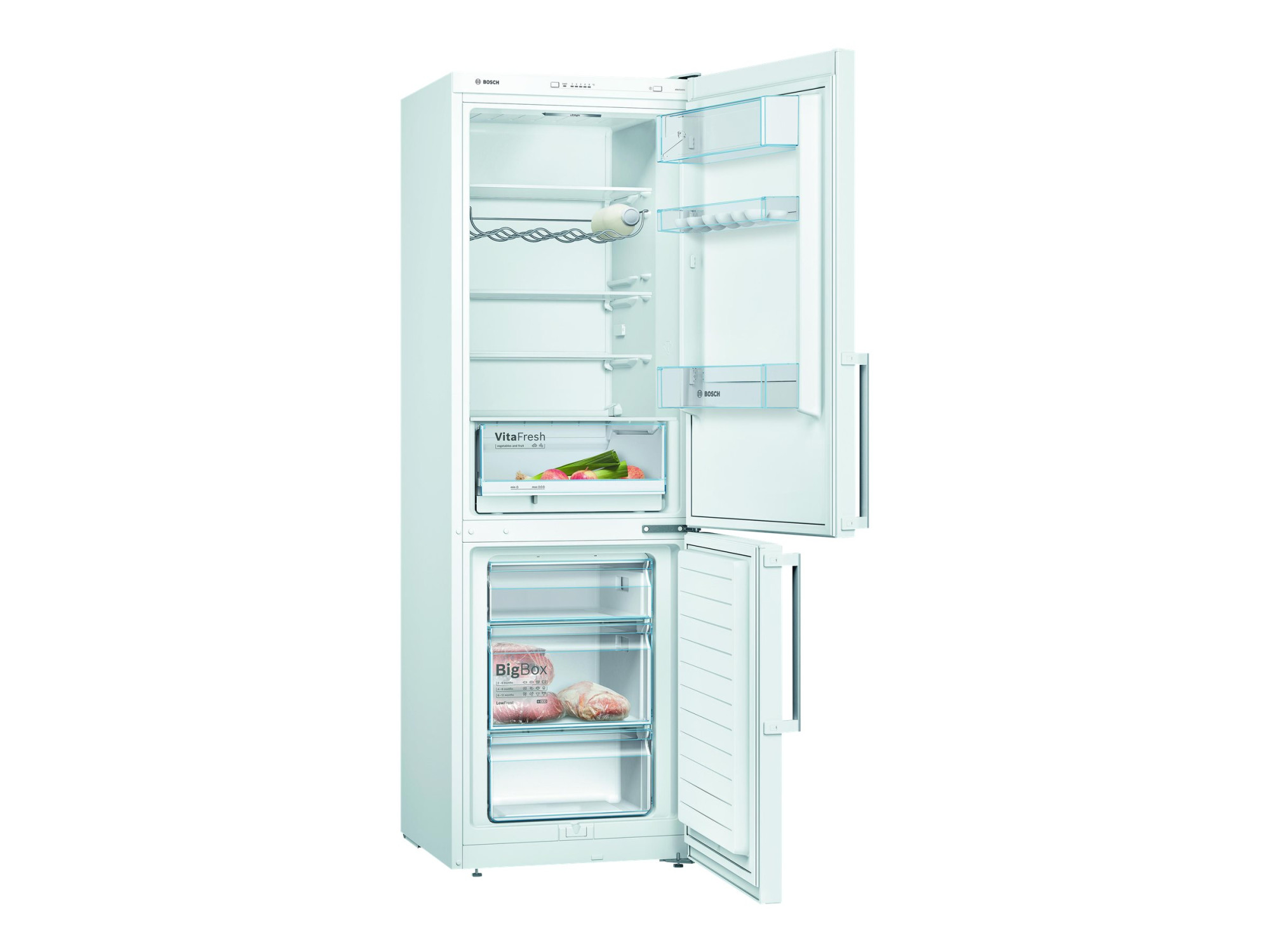 Bosch | Refrigerator | KGV366WEP | Energy efficiency class E | Free standing | Combi | Height 186 cm | Fridge net capacity 214 L | Freezer net capacity 94 L | 39 dB | White - Image 4