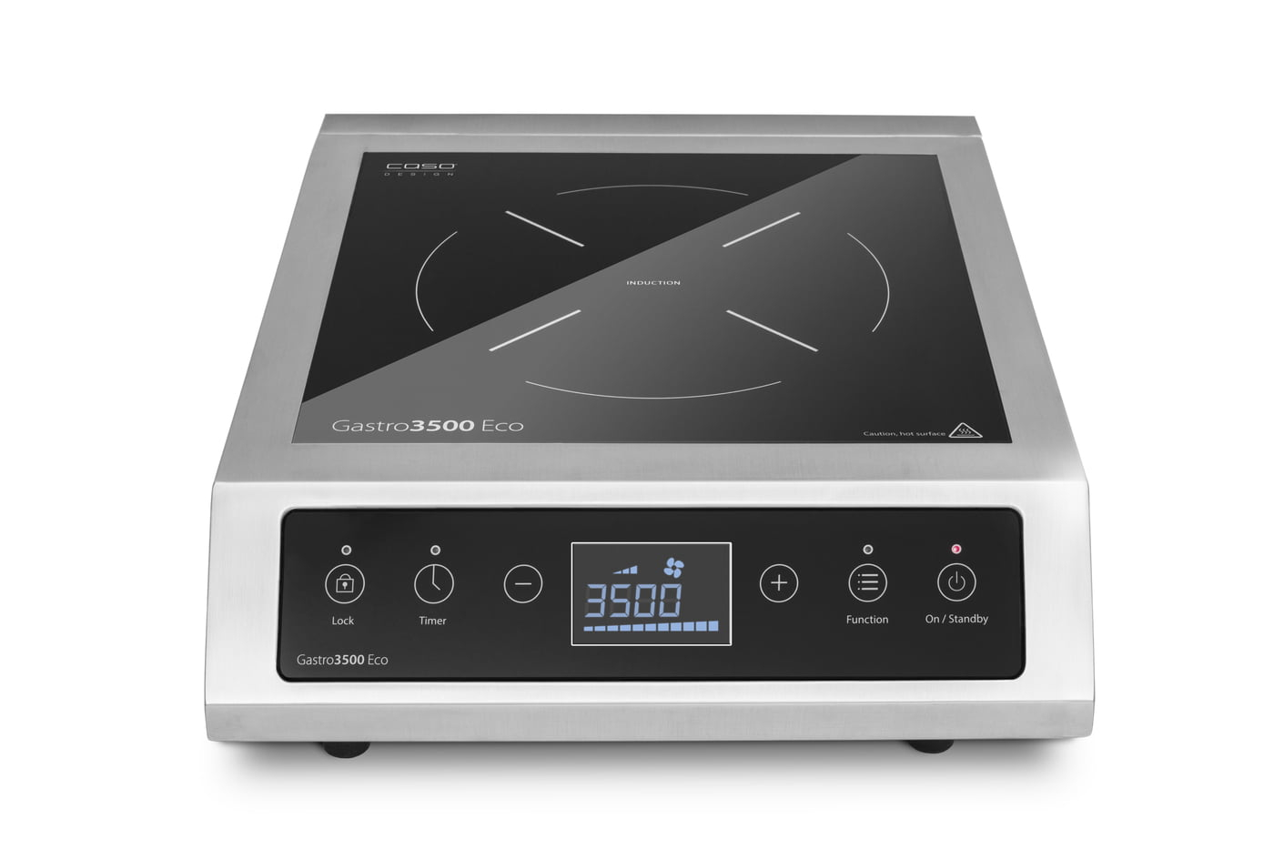Caso | Hob | Gastro 3500 Eco | Number of burners/cooking zones 1 | Touch | Black/Stainless Steel | Induction - Image 3