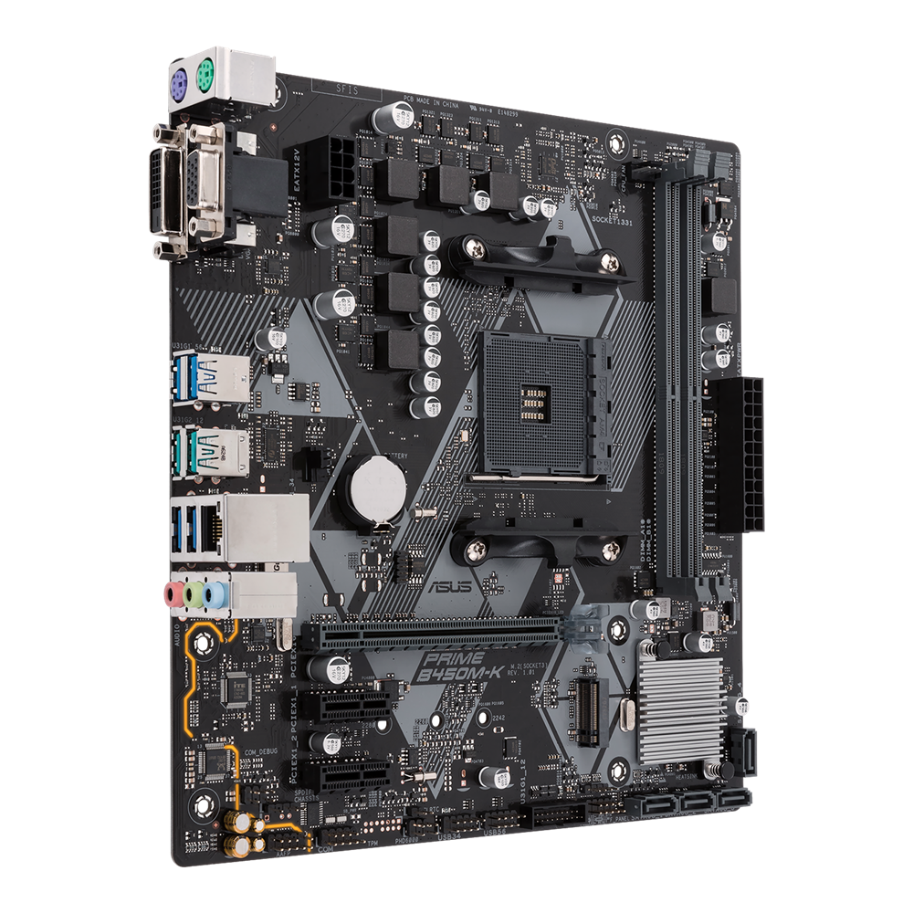 Asus | PRIME B450M-K II | Processor family AMD | Processor socket AM4 | DDR4 | Memory slots 2 | Chipset AMD B | Micro ATX - Image 3