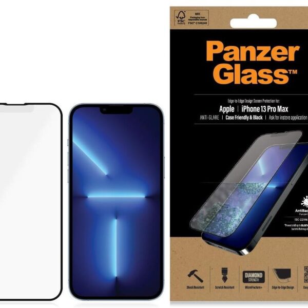PanzerGlass | Anti-Glare | Screen Protector | Apple | iPhone 13 Pro Max | Glass | Black