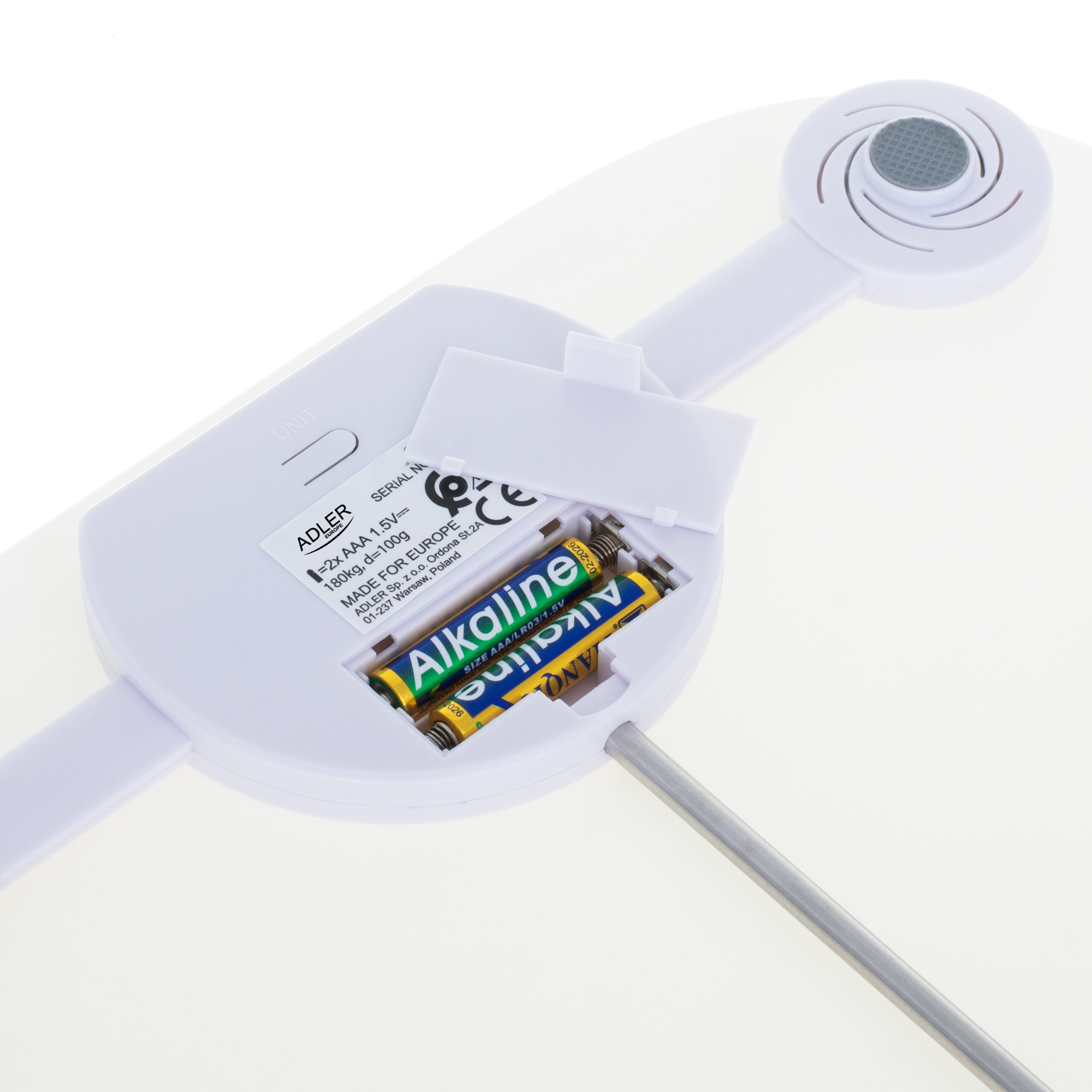 Adler | Bathroom scale | AD 8176 | Maximum weight (capacity) 180 kg | Accuracy 100 g | White - Image 5