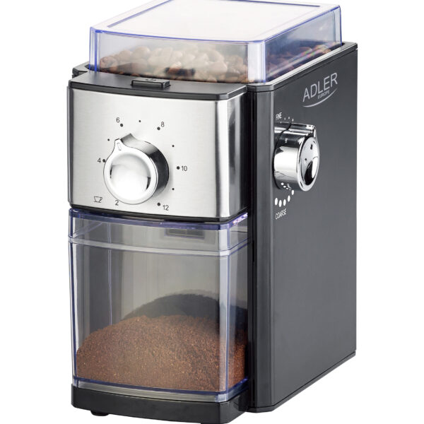 Adler | Coffee Grinder | AD 4448 | 300 W | Coffee beans capacity 250 g | Number of cups 12 per container pc(s) | Black