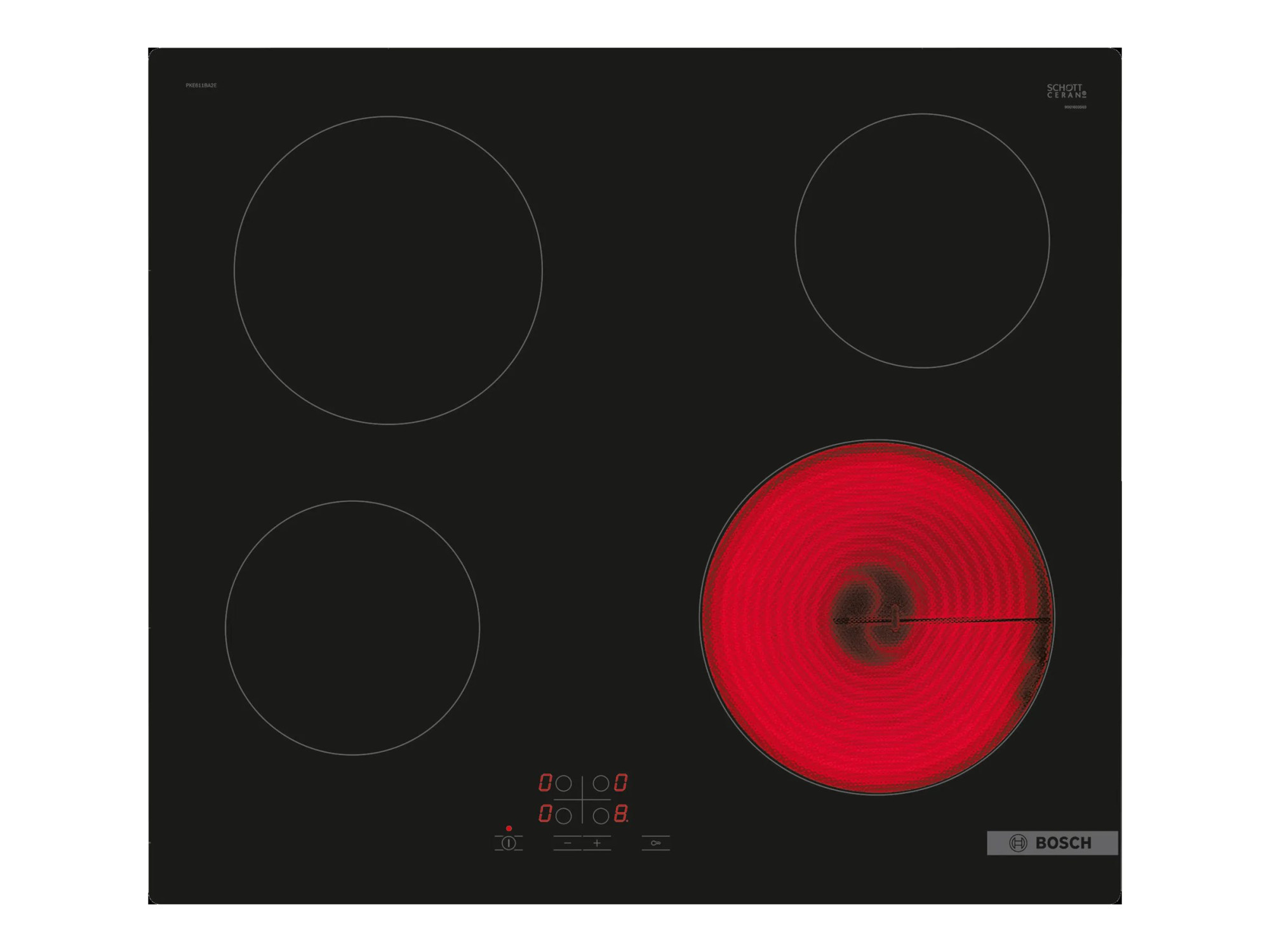 Bosch | Hob | PKE611BA2E Series 4 | Vitroceramic | Number of burners/cooking zones 4 | Touch | Black - Image 2