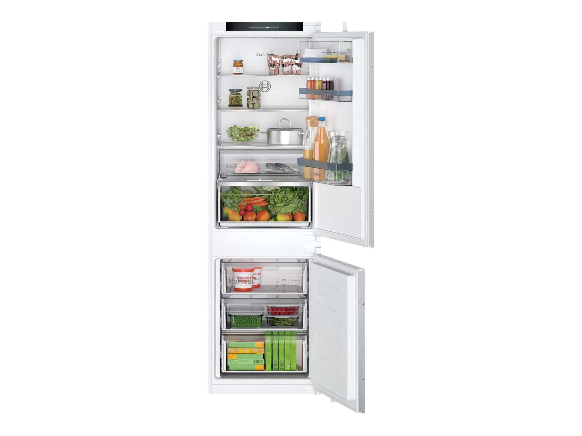 Bosch | Refrigerator | KIN86VSE0 Series 4 | Energy efficiency class E | Built-in | Combi | Height 177.5 cm | No Frost system | Fridge net capacity 184 L | Freezer net capacity 76 L | 35 dB | White - Image 2