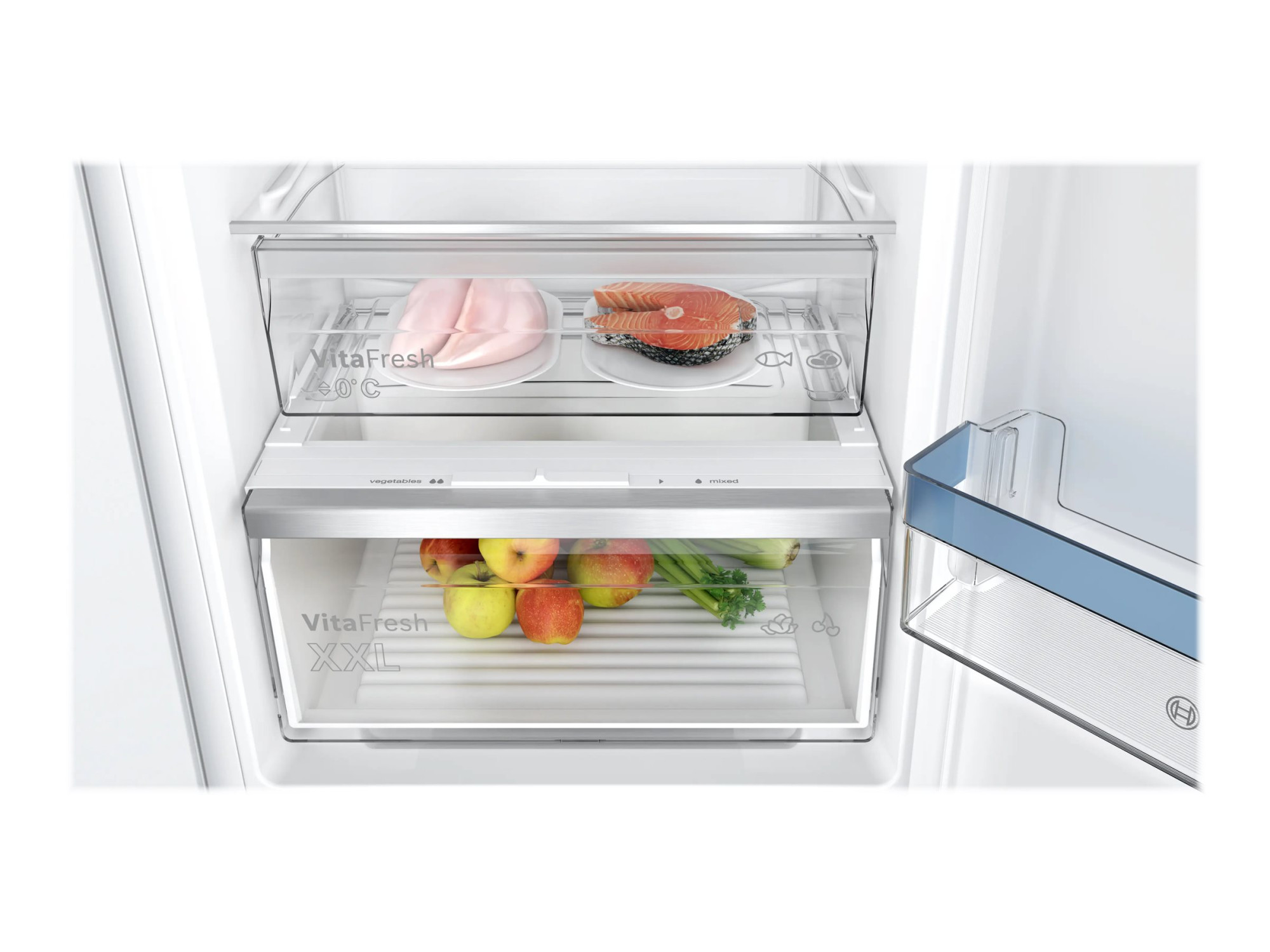 Bosch | Refrigerator | KIN86VSE0 Series 4 | Energy efficiency class E | Built-in | Combi | Height 177.5 cm | No Frost system | Fridge net capacity 184 L | Freezer net capacity 76 L | 35 dB | White - Image 10
