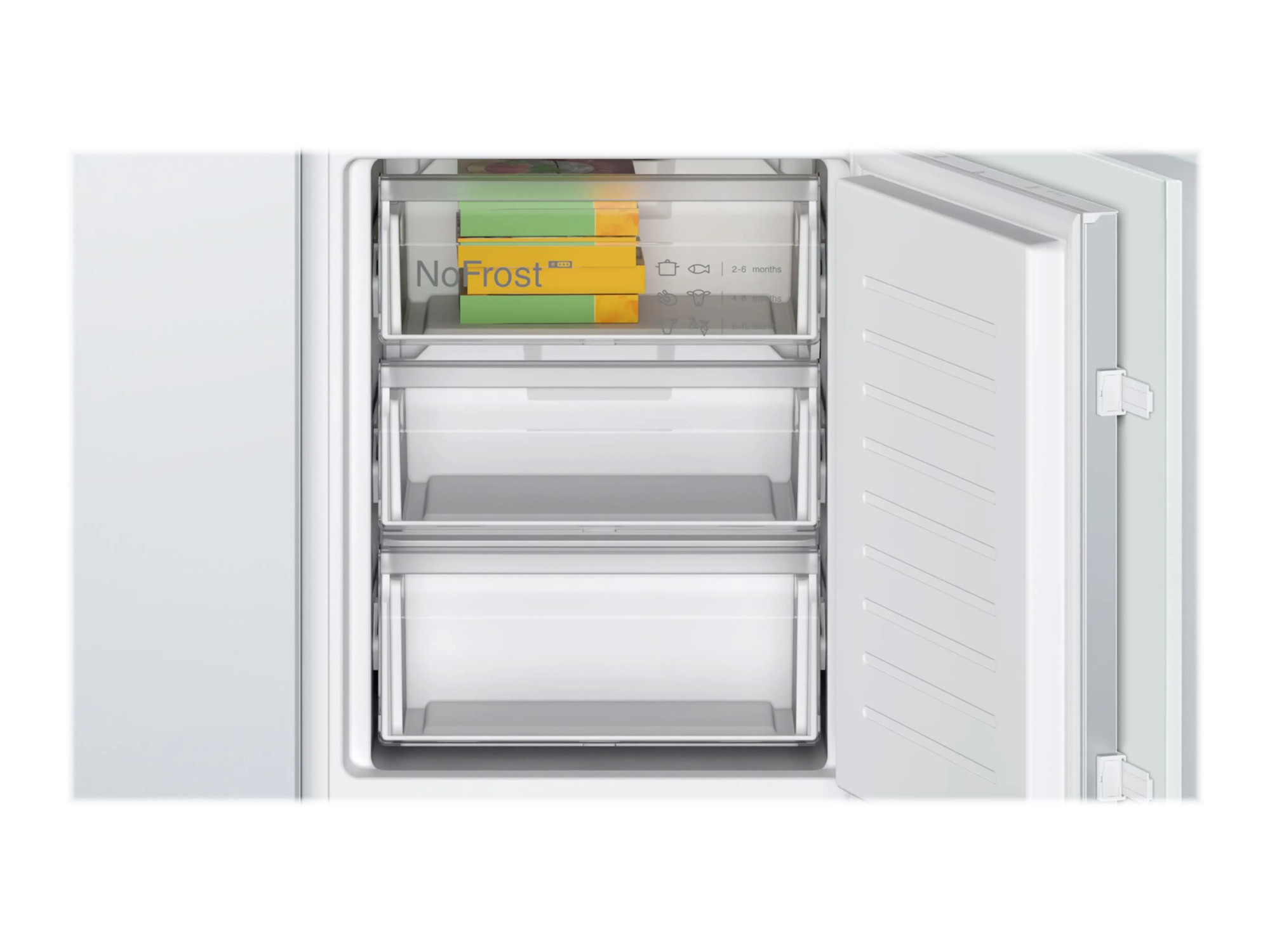 Bosch | Refrigerator | KIN86VSE0 Series 4 | Energy efficiency class E | Built-in | Combi | Height 177.5 cm | No Frost system | Fridge net capacity 184 L | Freezer net capacity 76 L | 35 dB | White - Image 12