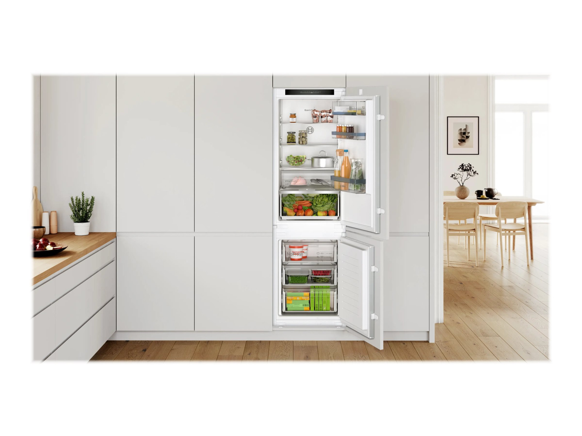 Bosch | Refrigerator | KIN86VSE0 Series 4 | Energy efficiency class E | Built-in | Combi | Height 177.5 cm | No Frost system | Fridge net capacity 184 L | Freezer net capacity 76 L | 35 dB | White - Image 15