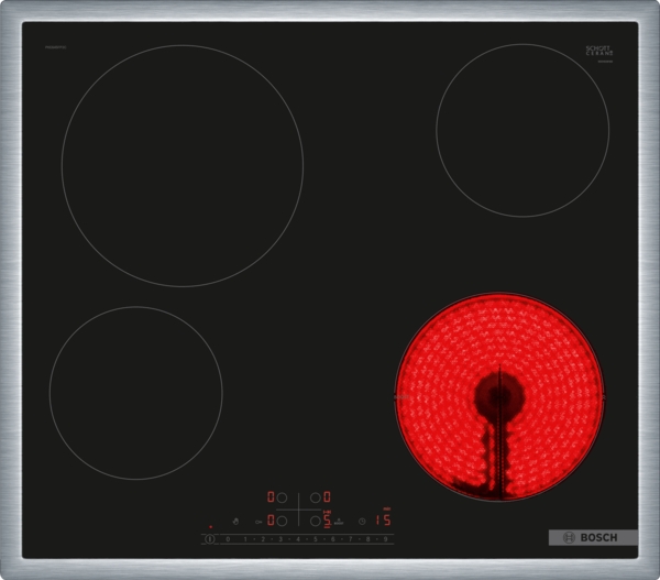 Bosch | Hob | PKE645FP2E Series 6 | Vitroceramic | Number of burners/cooking zones 4 | DirectSelect | Timer | Black