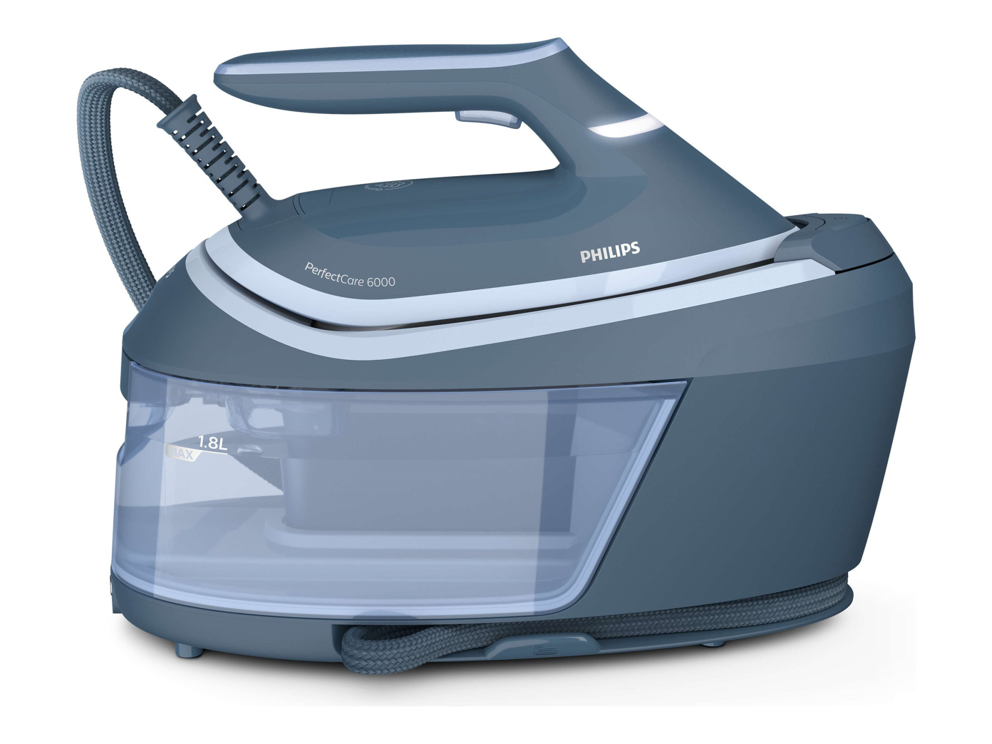 Philips | Ironing System | PSG6042/20 PerfectCare 6000 Series | 2400 W | 1.8 L | 8 bar | Auto power off | Vertical steam function | Calc-clean function | Blue - Image 2