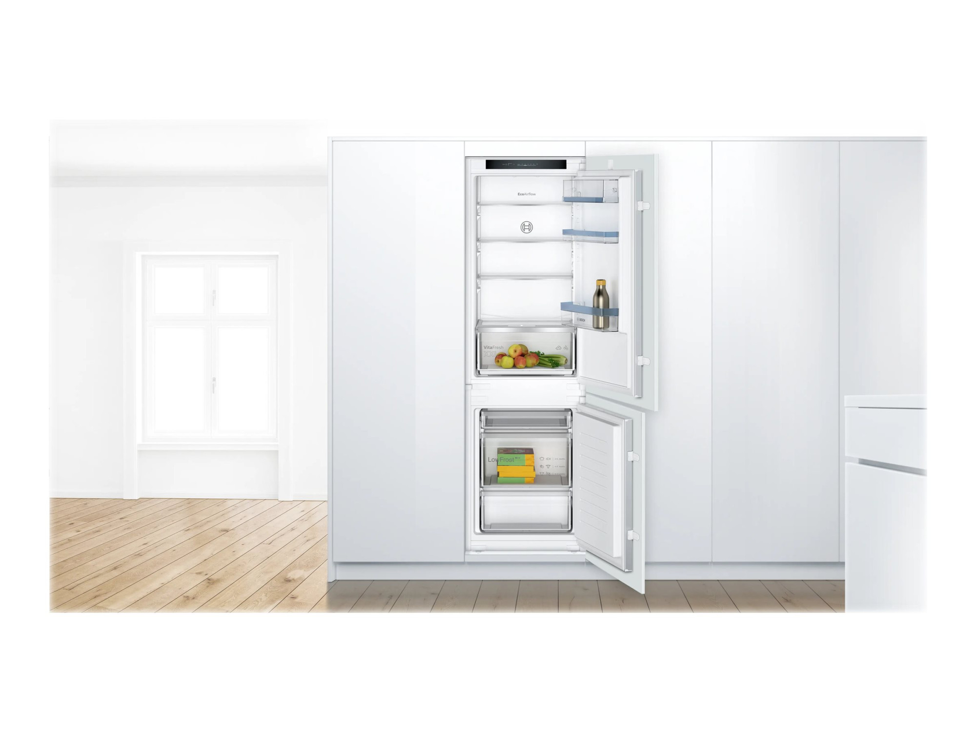 Bosch | Refrigerator | KIV86VSE0 | Energy efficiency class E | Built-in | Combi | Height 177.2 cm | Fridge net capacity 183 L | Freezer net capacity 84 L | Display | 35 dB | White - Image 15