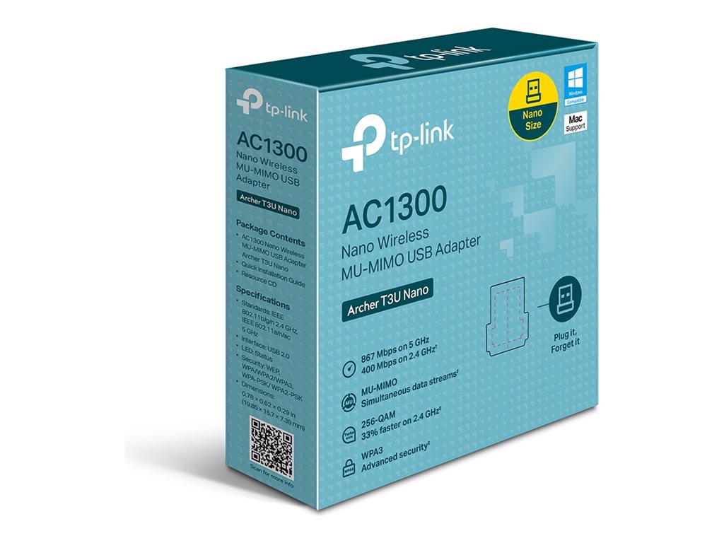 TP-LINK | AC1300 Nano Wireless MU-MIMO USB Adapter | Archer T3U Nano | Wireless - Image 5