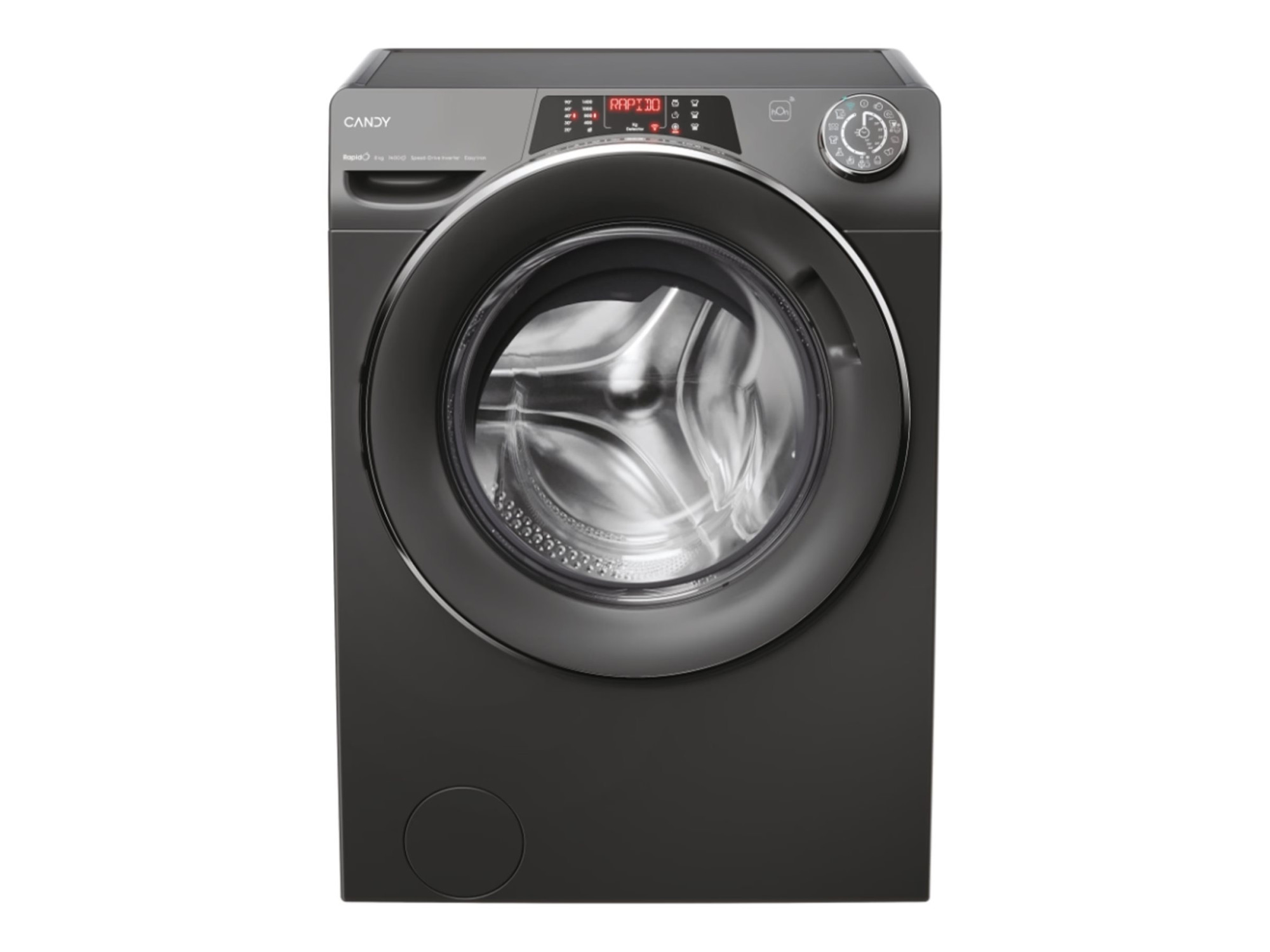 Candy Washing Machine | RO1484DWMCRT/1-S | Energy efficiency class A | Front loading | Washing capacity 8 kg | 1400 RPM | Depth 53 cm | Width 60 cm | Display | TFT | Steam function | Wi-Fi | Anthracite - Image 2