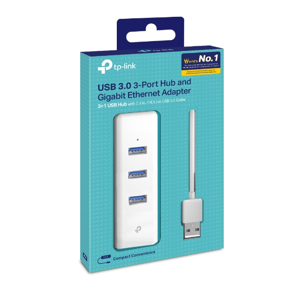 TP-LINK | USB 3.0 3-Port Hub & Gigabit Ethernet Adapter 2 in 1 USB Adapter | UE330 - Image 8