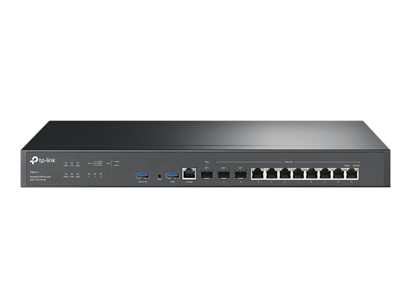 Omada VPN Router with 10G Ports | ER8411 | 10/100/1000 Mbit/s | Ethernet LAN (RJ-45) ports 8 | Mesh Support No | MU-MiMO No | 4G