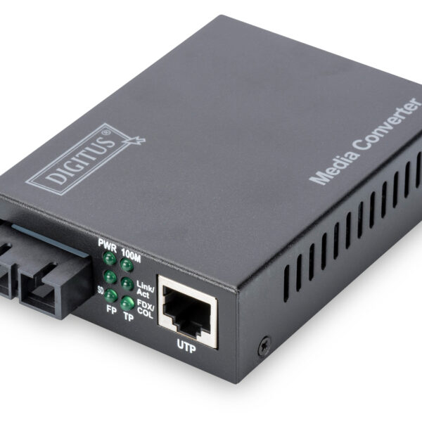 Digitus | Fast Ethernet Media Converter, Multimode SC connector, 1310nm, up to 2km | DN-82020-1 | SC duplex | 10/100M RJ45 port