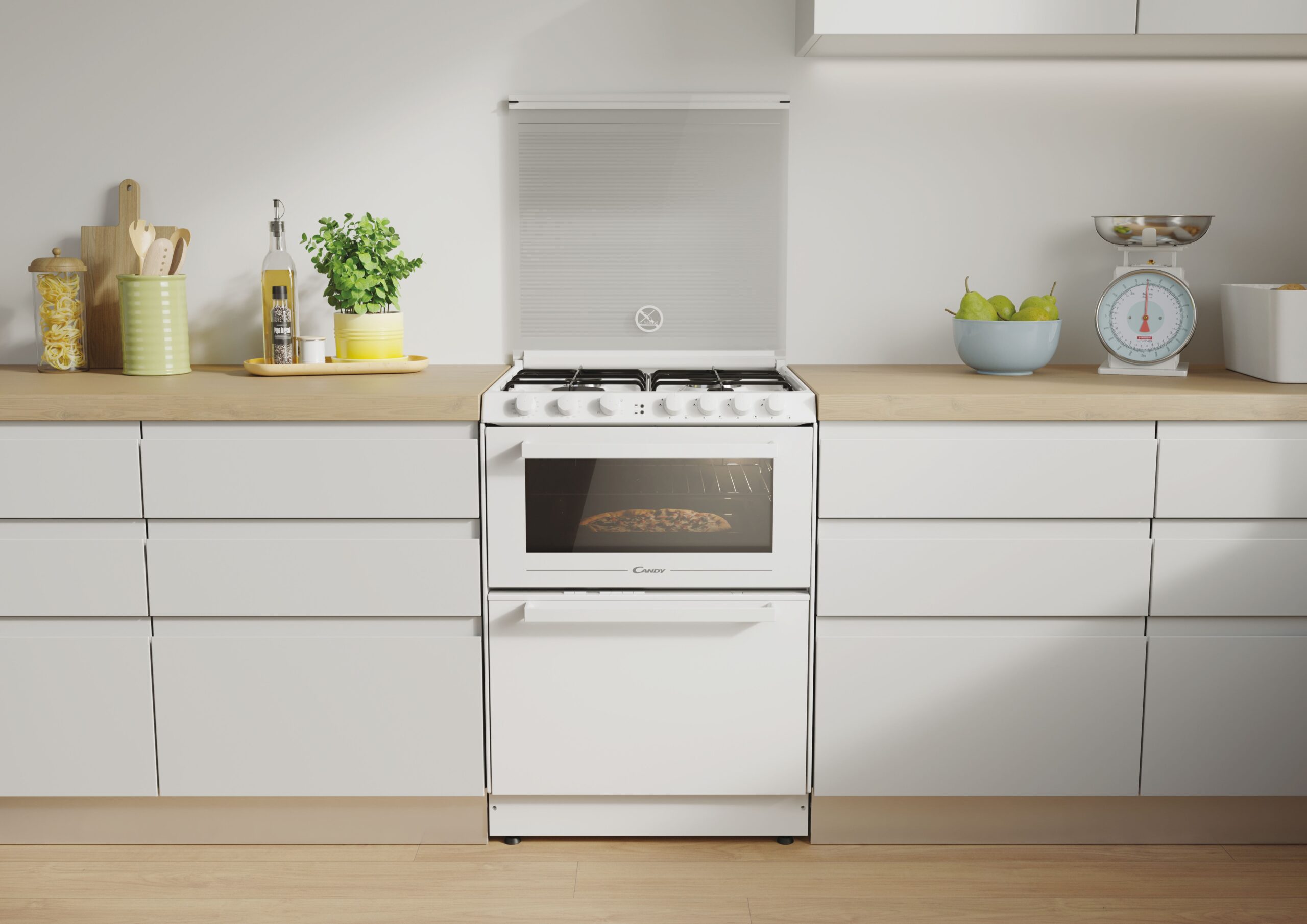 Candy | Oven | TRIO4GWNT/1 | 40 L | Gas | Manual | Knobs | Height 87.5 cm | Width 60 cm | White - Image 4