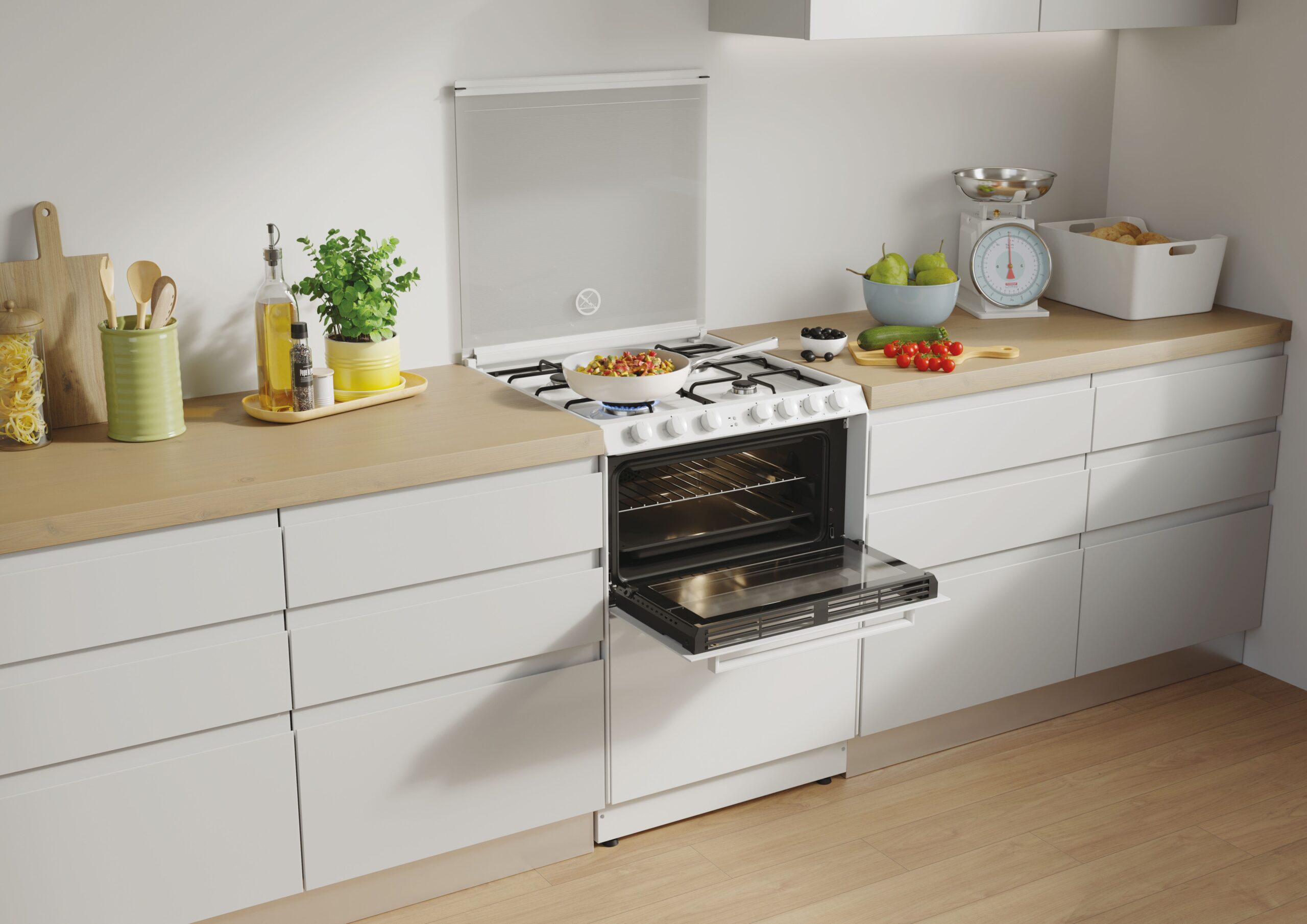 Candy | Oven | TRIO4GWNT/1 | 40 L | Gas | Manual | Knobs | Height 87.5 cm | Width 60 cm | White - Image 5