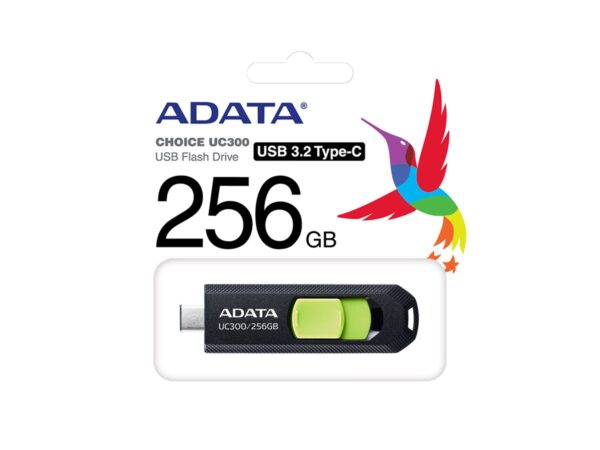 ADATA | FlashDrive | UC300 | 256 GB | USB 3.2 Gen 1 | Black/Green - Image 2