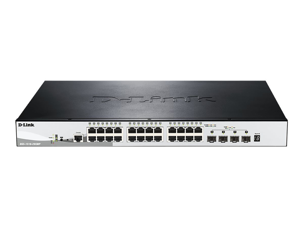 D-Link DGS-1510-28XMP/E 28-Port Gigabit Stackable POE Smart Managed Switch including 4 10G SFP+ | D-Link