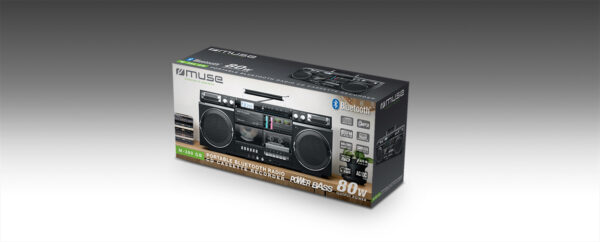 Muse | Ghetto Blasters | M-380 GB | AUX in | Bluetooth | Cassette deck | CD player | Black - Image 5