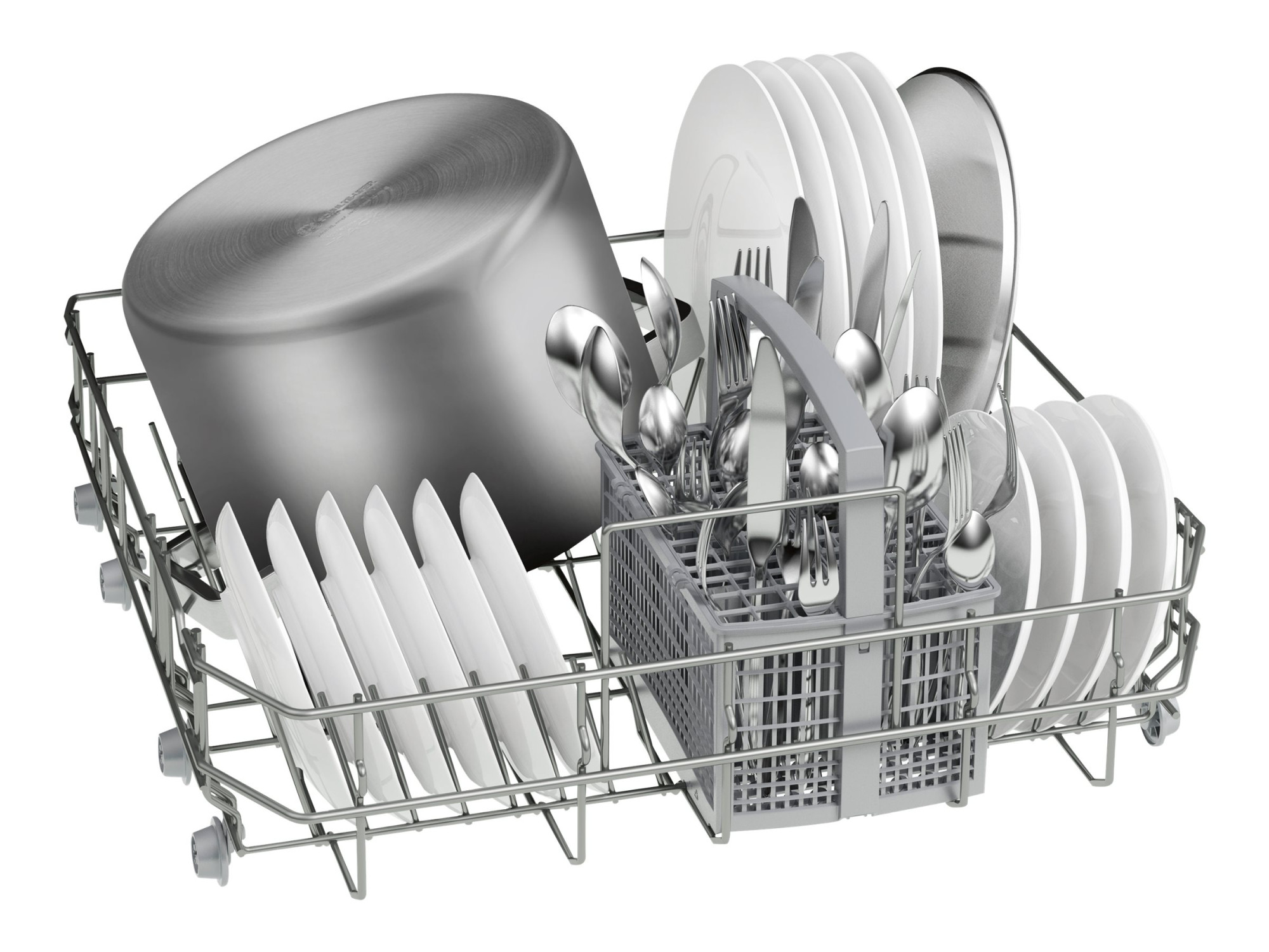 Dishwasher | SMS25AI05E | Free standing | Width 60 cm | Number of place settings 12 | Number of programs 5 | Energy efficiency class E | Display | AquaStop function | Silver inox - Image 8