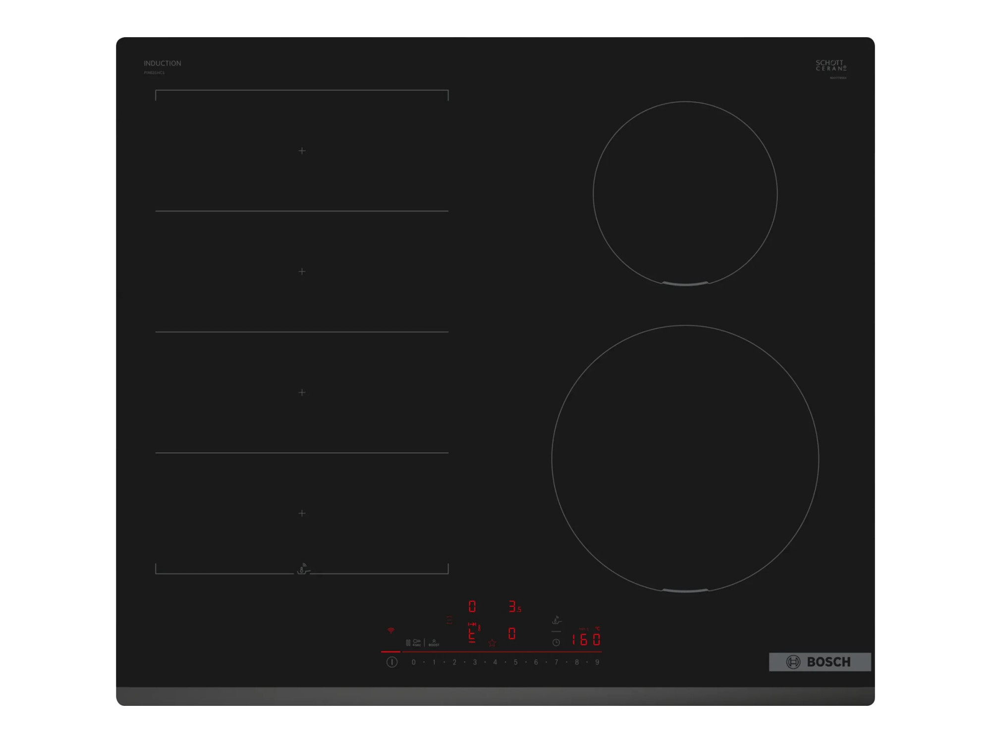 Bosch | Hob | PIX631HC1E Series 6 | Induction | Number of burners/cooking zones 4 | DirectSelect | Timer | Black - Image 2