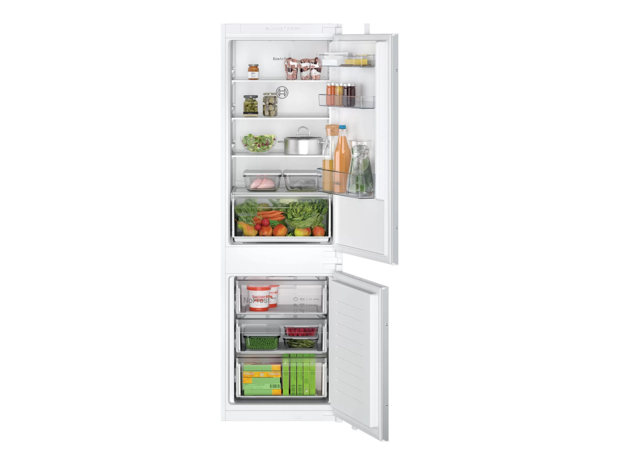 Bosch | Refrigerator | KIN86NSE0 | Energy efficiency class E | Built-in | Combi | Height 177.2 cm | No Frost system | Fridge net capacity 184 L | Freezer net capacity 76 L | 35 dB | White - Image 2
