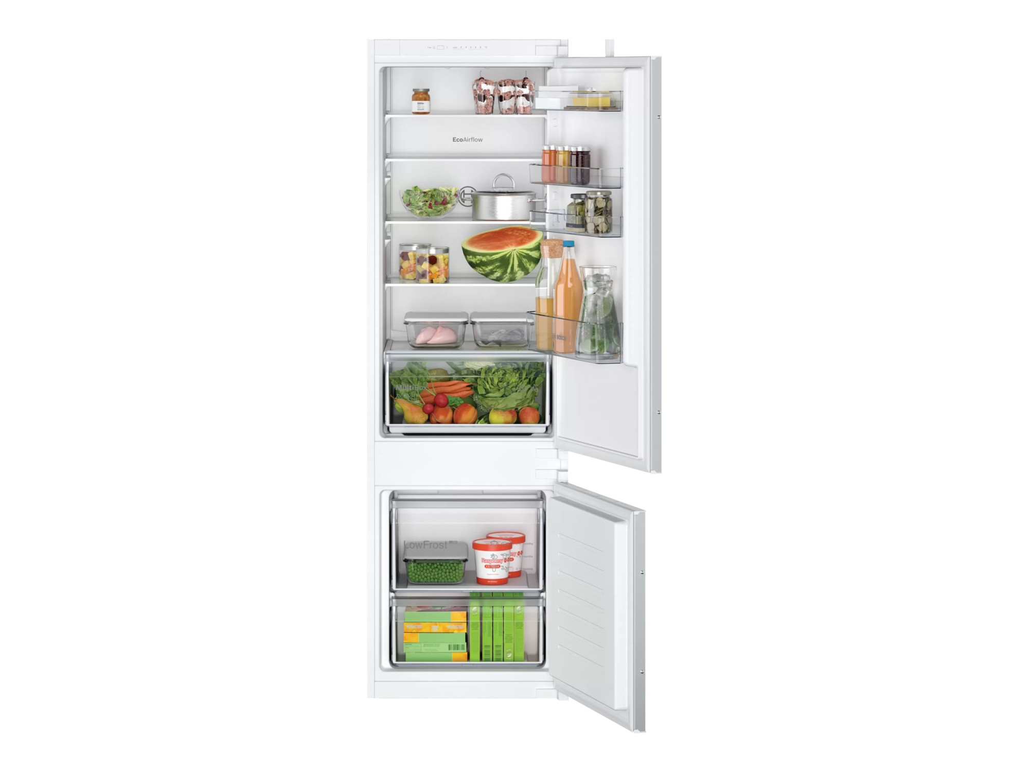 Bosch | Refrigerator | KIV87NSE0 | Energy efficiency class E | Built-in | Combi | Height 177.2 cm | Fridge net capacity 200 L | Freezer net capacity 70 L | 35 dB | White - Image 2