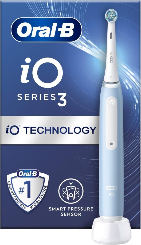 Oral-B | Electric Toothbrush | iO3 Series | Rechargeable | For adults | Number of brush heads included 1 | Number of teeth brushing modes 3 | Ice Blue - Image 2